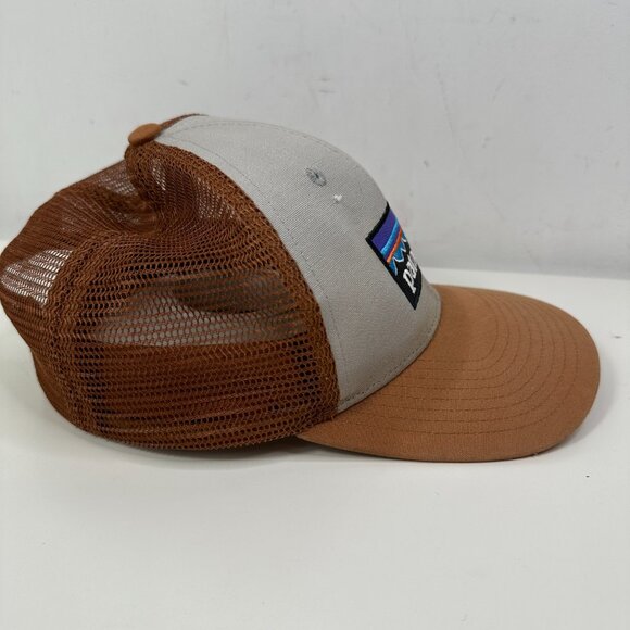 Mens Patagonia Baseball Trucker Hat Tan/Brown Mesh Snapback - Picture 3 of 9